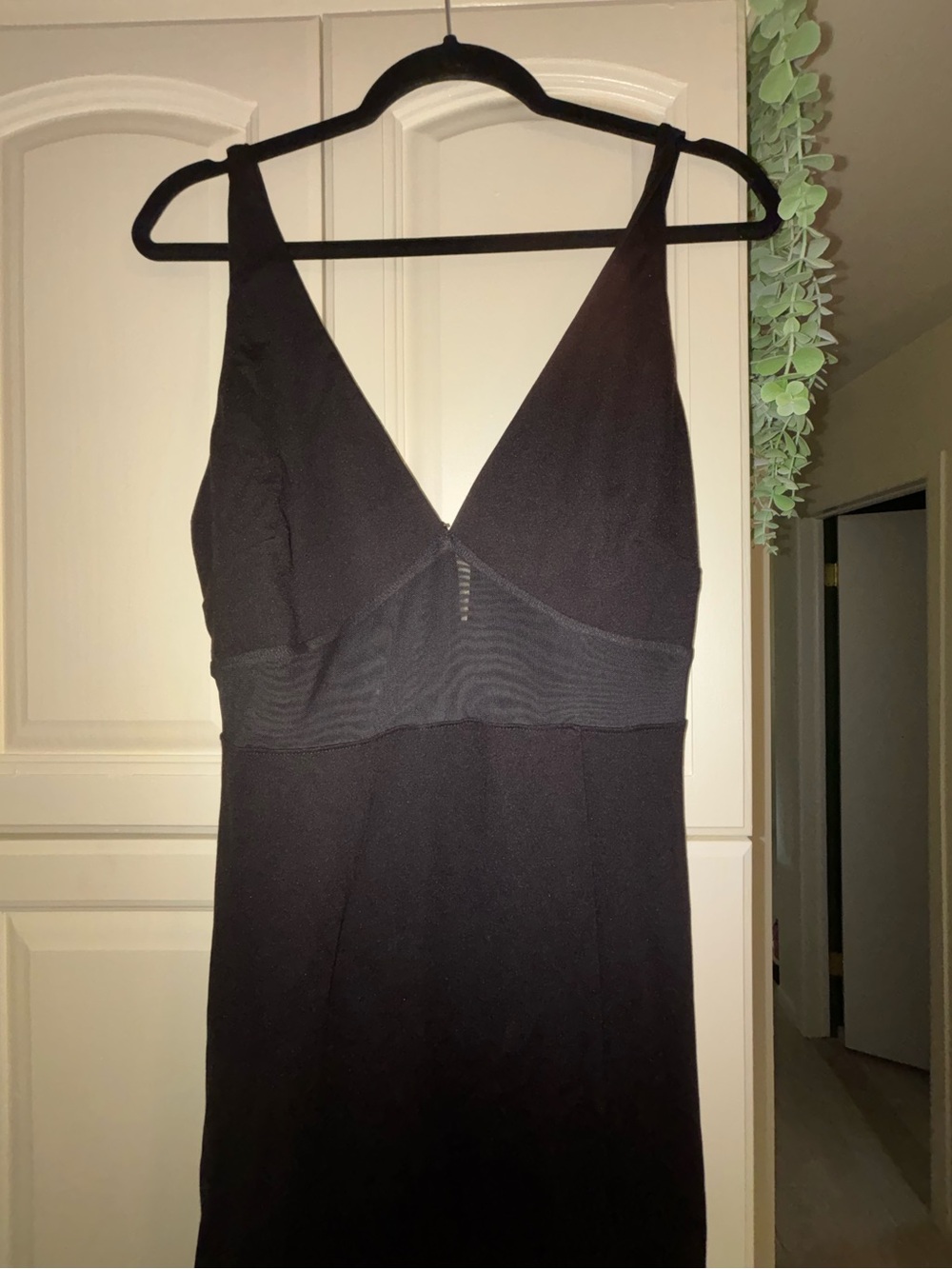 Lulu's Black V-Neck Slip Dress with Underbust Band